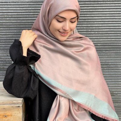 روسری بامبو رنگ رز گلد 1064