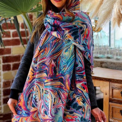 شال بهاره طرح آبرنگی 2060