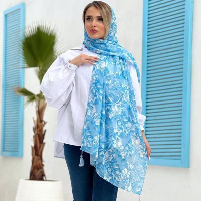 کالکشن شال آبی طرح هاوایی